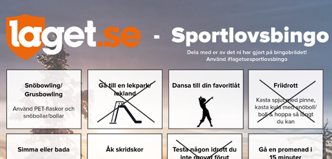 Sportlovsbingo – aktiviteter för familjen på sportlovet!