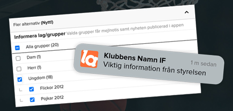NYHET: Nå ut med klubbnyhet till alla eller utvalda grupper